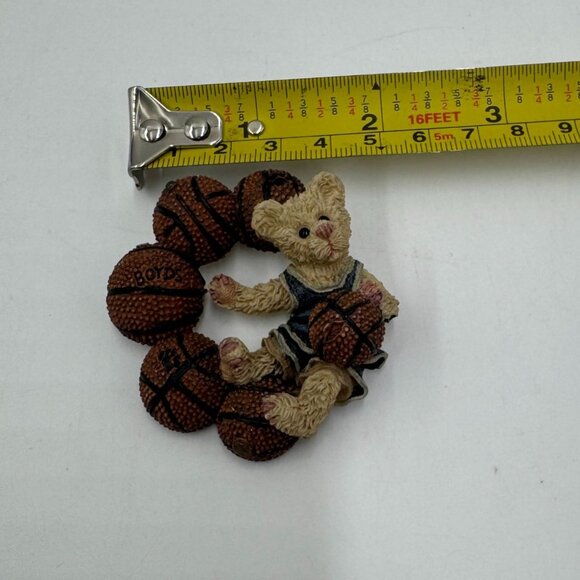 Boyds Bears & Friends Teddy Bear Basketball Pin Brooch Paw Print on Ball - Picture 3 of 5